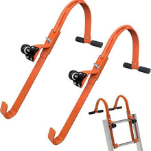 (As show, One size) 2 Pcs Ladder Roof Hooks with Wheel Heavy Duty Steel Ladder Stabilizer 500 lbs Load Capacity Roof Ext