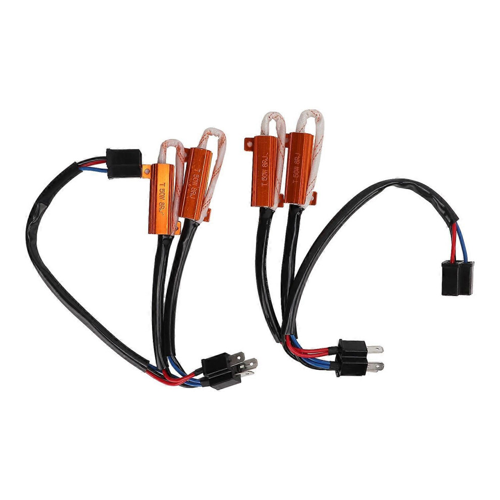 (As Show, One Size) 2Pcs H4 50W 8Î© Led Resistor Error Free Led Lights Load Resistor For Decoding And Troubleshooting 6909775554012