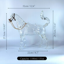 (1100ml/37oz) Elegant Glass Horse-Shaped Wine Decanter, 1000ml/37oz - Ideal Gift for Boyfriend, Husband, Father | Borosilicate Glass