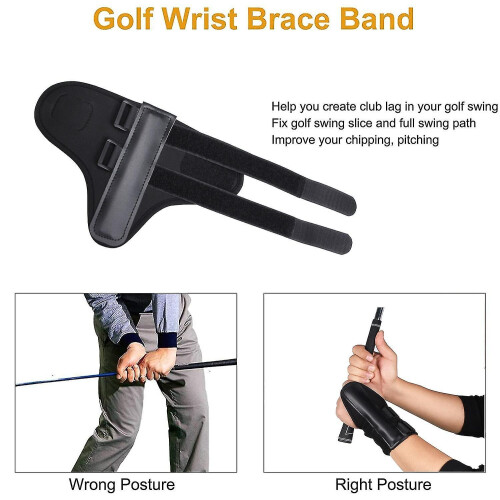 (As show, One size) Golf wrist brace with fixing strap guide for beginners golf hand exercise correction 1