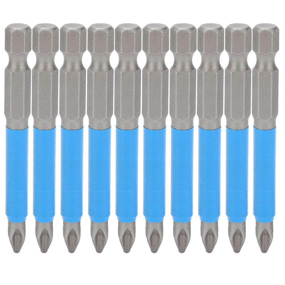 (As Show, One Size) 10Pcs 65Mm Cross Screwdriver Bits Set Ph2 Nonslip Magnetic Electric Hand Drill Bits 6909775989050