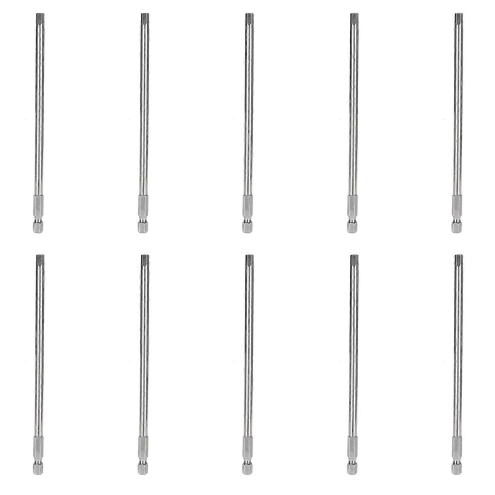 (As Show, One Size) 10Pcs Screwdriver Bit Electric 5Mm Hex Strong Magnetic Hardened Hardware Hand Tool S1/4 150Mm 6909775975695