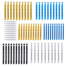 (As show, One size) 70 Pcs Jigsaw Blade Set 6 8 10 14 18 24 32TPI High Carbon Steel U Shank Jig Saw Blades for Wood Plastic Metal