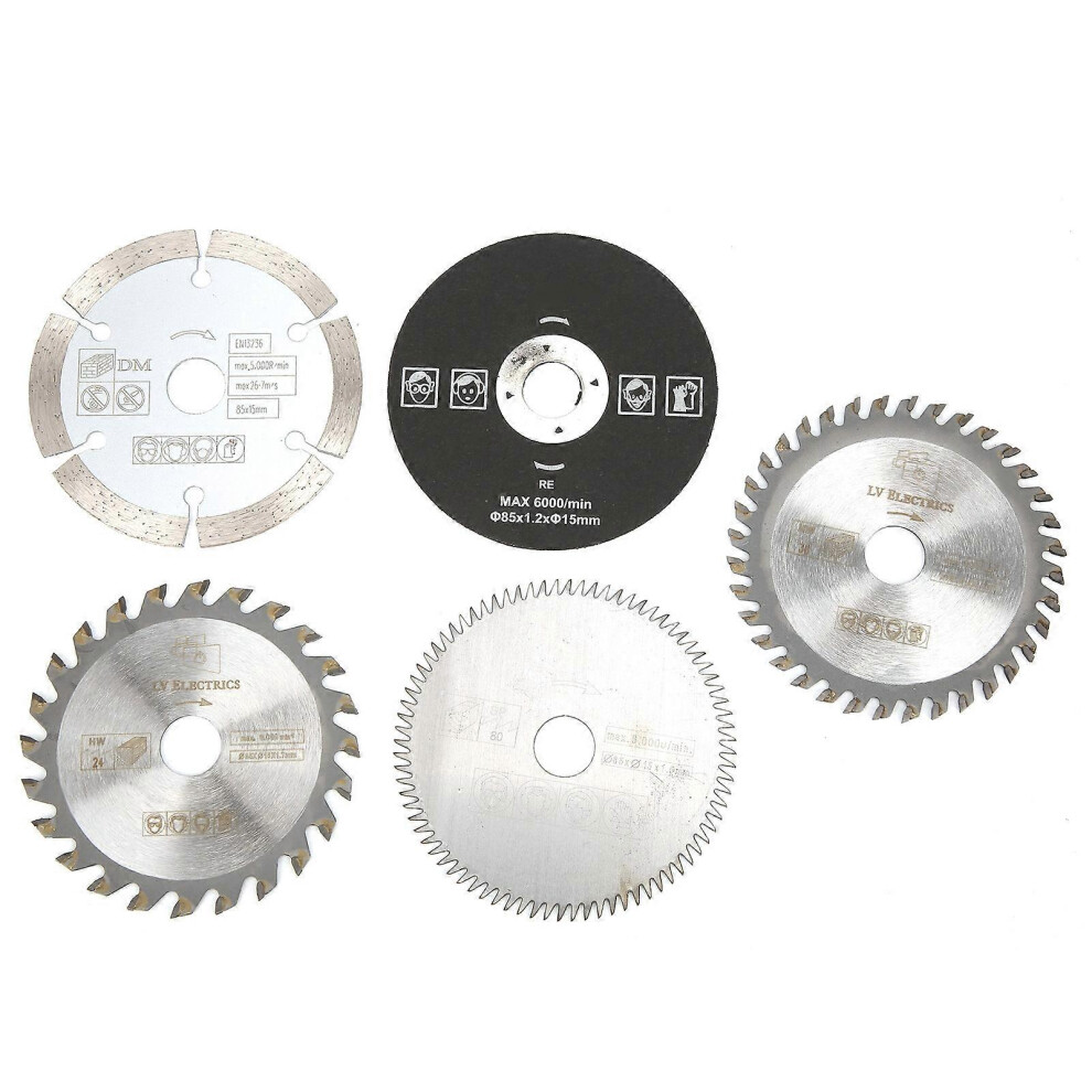 (As Show, One Size) 5Pcs 85Mm Inner Diameter 15Mm Mini Carbide Circular Saw Blade For Cutting Tool 6909775994481