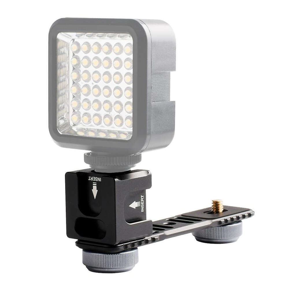 (As Show, One Size) Universal Aluminium Alloy Gimbal Extention Bar Bracket Adapter With 4 Cold Shoe Mount 1/4 Inch Screw 6909775548233