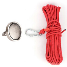 (As show, One size) Fishing Tool Lifting Magnet River Recycling N35 357LBS 3Layer Coating + 20Meter Red Rope