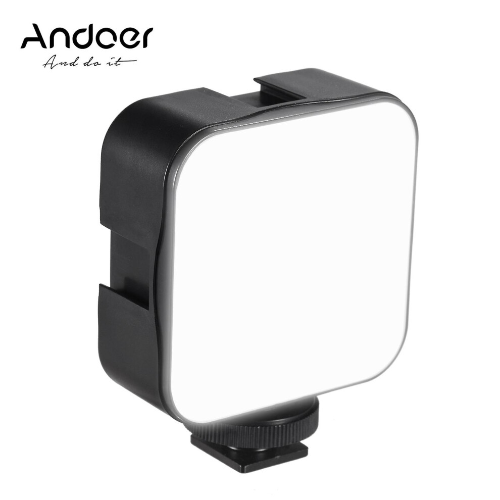 (As Show, One Size) Andoer Mini Led Video Photography Fill-In Lamp 6500K Dimmable 5W With Cold Shoe Mount Adapter Light 6909775545416