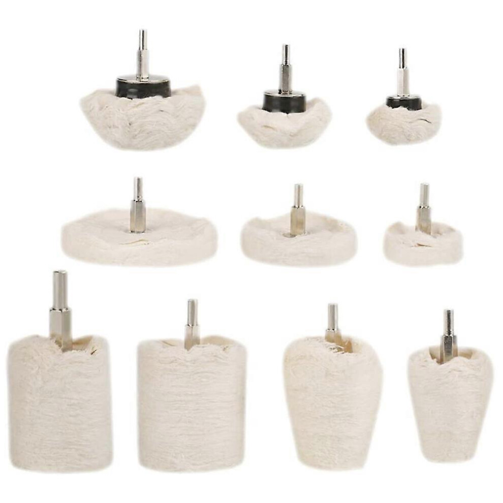(As Show, One Size) 10Pcs Various Polishing Mop Buffing Wheel Pad Kit 6909775987445