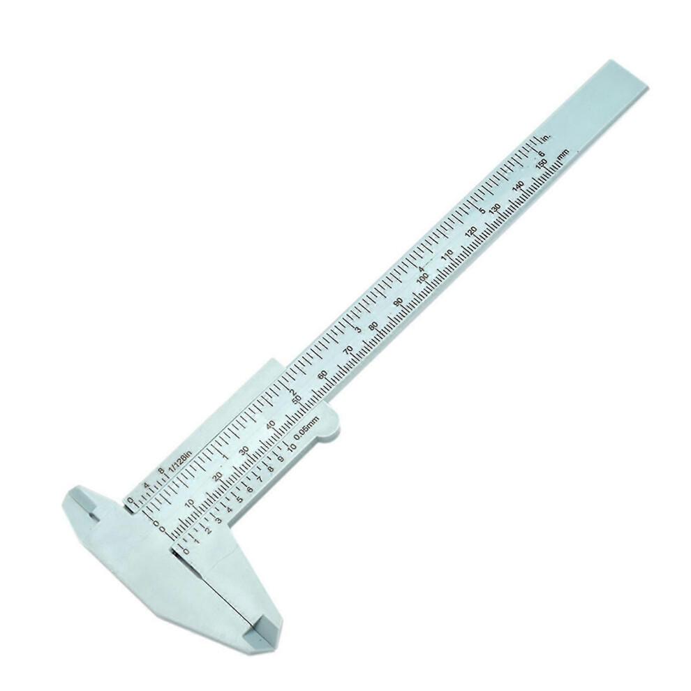 (As show, One size) 1pc Plastic Caliper Eyebrow Measuring Ruler Double Scale