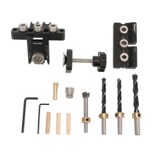 (As show, One size) Dowel Jig Quick Precise Positioning Hole Drill Locator Aluminum Alloy Drilling Guide for Furniture Woodworking