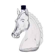 (1pcs color random) [Intricate Decanter] Handcrafted Glass 1pc Horse Head Decanter | Whiskey & Wine Decanter with Intricate Design