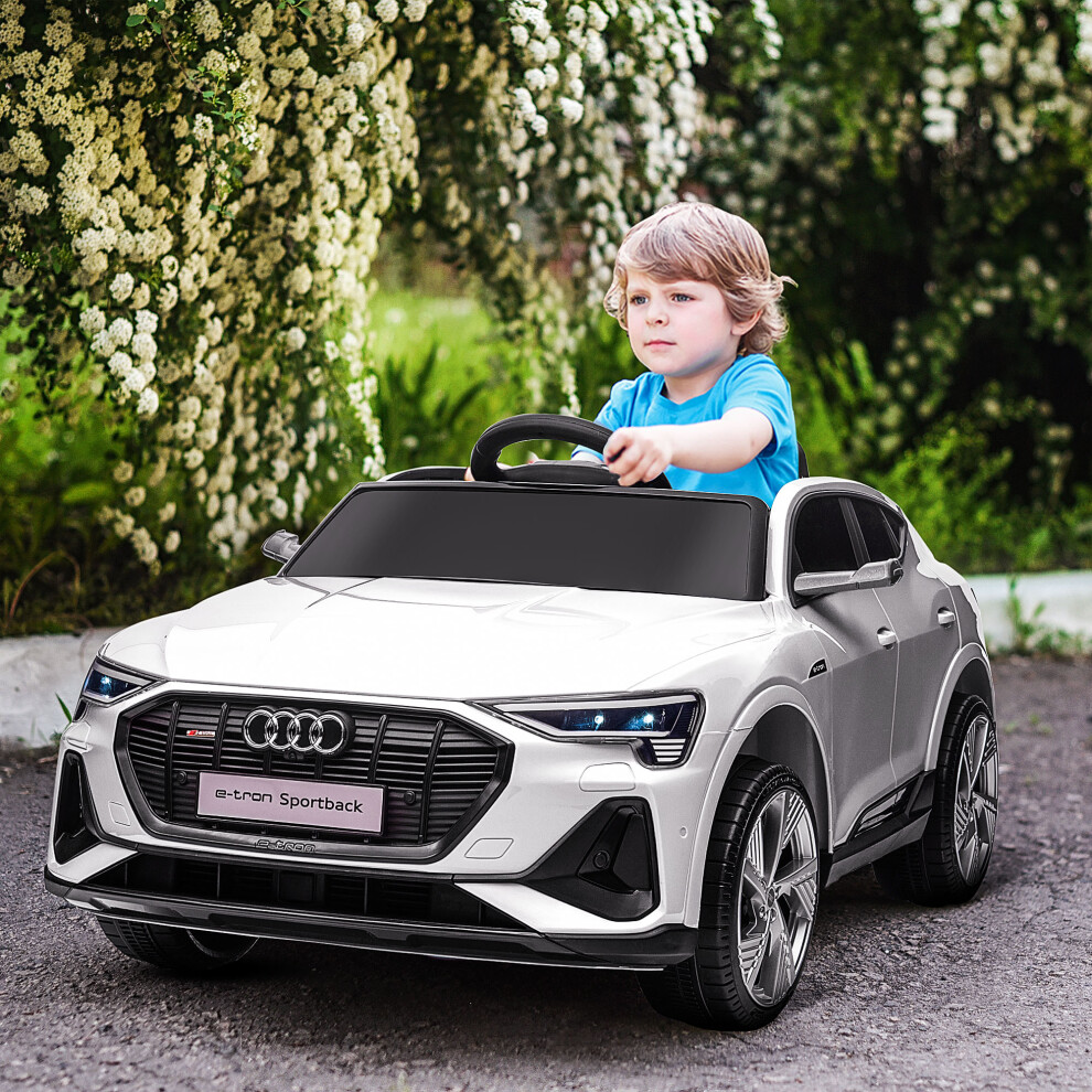 12V Kids Electric Ride On Car Remote Control LED Lights Music White Toy Car - Image 3