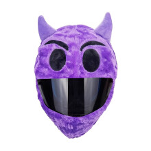 (Purple) Unisex-Adult Plush Animal Helmet Cover, Polyester Fiber, Multiuse Bike Electric Scooter Motorcycle Protective Headgear, Cartoon Dog Rabbit Demon Style