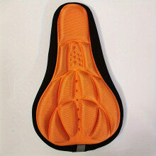 (Orange, Mountain Bike 3D Seat Cushion Cover) Comfortable Bicycle Seat Cushion Cover - Breathable 3D Design, Shock Absorption, Ideal for Road & Mountain Bikes