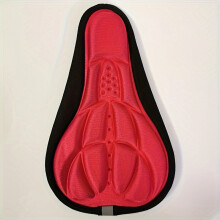 (?Red?, Mountain Bike 3D Seat Cushion Cover) Comfortable Bicycle Seat Cushion Cover - Breathable 3D Design, Shock Absorption, Ideal for Road & Mountain Bikes