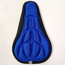 (Blue, Mountain Bike 3D Seat Cushion Cover) Comfortable Bicycle Seat Cushion Cover - Breathable 3D Design, Shock Absorption, Ideal for Road & Mountain Bikes