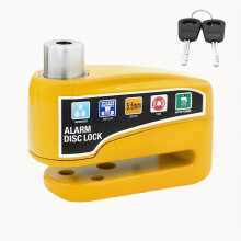 (Yellow) 1pc High-Decibel Bike Disc Lock Alarm, Heavy-Duty Anti-Theft Bicycle Wheel Lock with Vibration Sensor, Alloy Construction