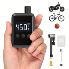(Black) Bike Pump Electric Portable Bicycle Pump, 120 PSI Mini Tire Pump with Digital PSI Pressure Gauge, Tire Inflator Bike Air Pump Auto Shut-Off