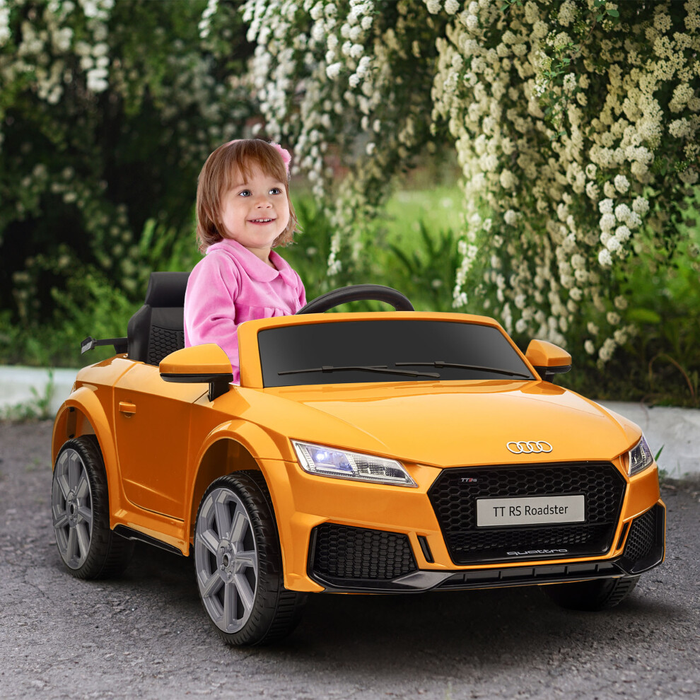 Homcom 12V Battery Licensed Audi Tt Rs Ride-On Car W/ Headlight, Yellow
