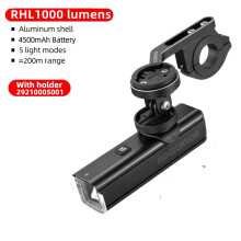 (RHL1000-Halter) 400–1000 lm Fahrradlicht, GoPro-Halterung, USB Typ C, wiederaufladbar, passend für Garmin Bryton