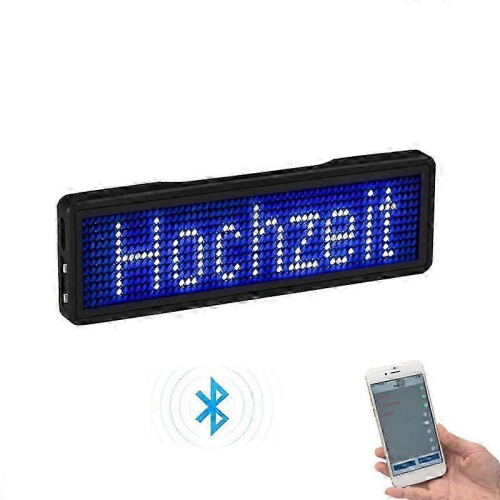 (As show, One size) Bluetooth LED Name Badge Rechargeable Light Sign DIY Programmable Scrolling Message Board Display L 1