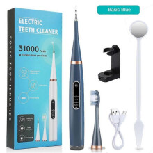 (basic blue) Dental Scaler Ultrasonic Scaler Tooth Cleaner Dental Stone Removal Electric Sonic Plaque Remover For Teeth Stain