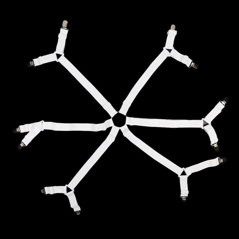 (white, One Size) Mattress Grippers Bed Sheet Holder Fasteners Straps Corner Fixing Belt Bed Sheet Clip Quilt Holder