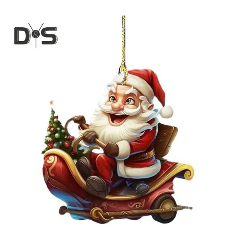 Santa Claus Christmas Pendant Hanging Ornament with Lanyard Easy to Hang Adorable Xmas Ornament Schoolbag Charm