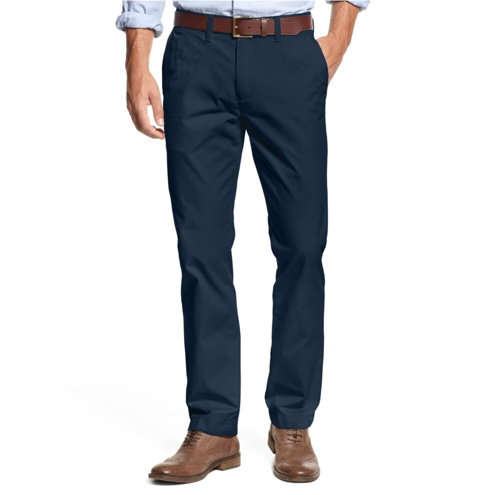 Tommy Hilfiger Men's Big and Tall Classic Fit Stretch Chino Pants  Navy Blazer  38X38