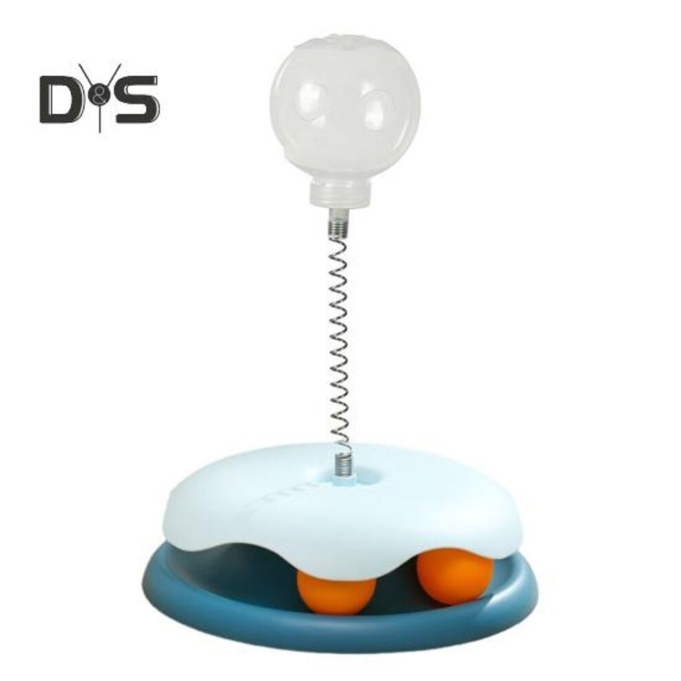 (as the picture, A) Interactive Cat Treats Dispenser Toy Leaking Food Ball Pet Feeder Toy Puzzle Pet Slow Feeder with Ball Track for Indoor Cats Dogs
