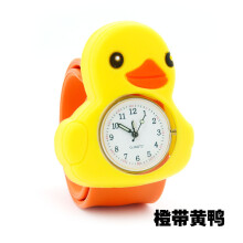 (Orange Gelbe Ente) Kinder-Cartoon-Uhr, süße Tierfrucht, Kinder-Silikon-Uhr, Mädchen, Jungen, Lieblingsspielzeug,
