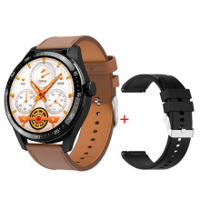 (Braunes Leder) GT5 Buds Smart Watch Headset 2in1 TWS Wireless HIFI In-Ear-Kopfhörer AI Noise Headphone Sportkopfhörer