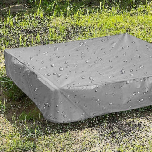 (150x150x20cm,Grey)Sandbox Cover, Sandbox Canopy With Drawstring, Sandpit Pool Cover 2
