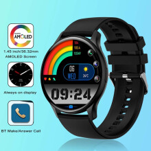 (Schwarz) Smartwatch für Erwachsene HK89 1.43 Anruf annehmen Uhr Immer auf dem Display IP68 Wasserdichte Sport-Smartwatch