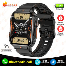 (Schwarz) Neue GPS-Sport-Smartwatch für Erwachsene 1,95-Zoll-Herzfrequenzmesser IP68 wasserdichte Sportuhr Bluetooth-Anruf-Smartwatch