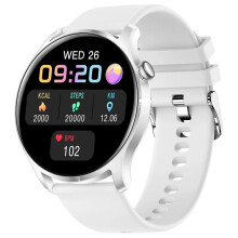 (Weiß) Smartwatch für Erwachsene, Voll-Touchscreen, Sport-Fitness-Tracker, IP67, wasserdicht, Smartwatch für Erwachsene