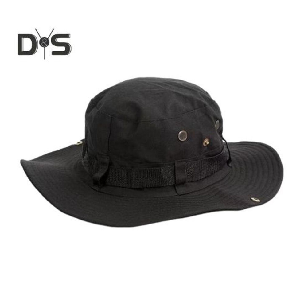 (black) Unisex Outdoor Hat With Adjustable Windproof Fixed Strap Anti-uv Foldable Sunscreen Climbing Gardening Fishing Outdoor Travel Cap Women Fishmernan