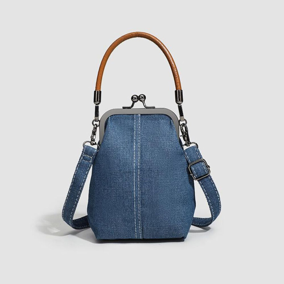 Clip Bag Denim Bag Cell Phone Bag Crossbody Bag Artsy Handbag All Handcrafted Women's Bag