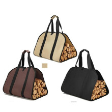 (3 Colours) Firewood Carrier Bag, Canvas Log Tote Bag Carrier with Handles, Large Firewood Storage Holder Carrying Bag Fireplace Stove Accessories