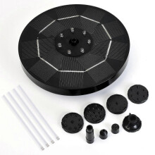 (black) Solar Fountain for Bird Bath, 3.5W Upgraded Solar Bird Bath Fountain with 6 Nozzles, Floating Solar Water Fountain Pump with RGB LED Light