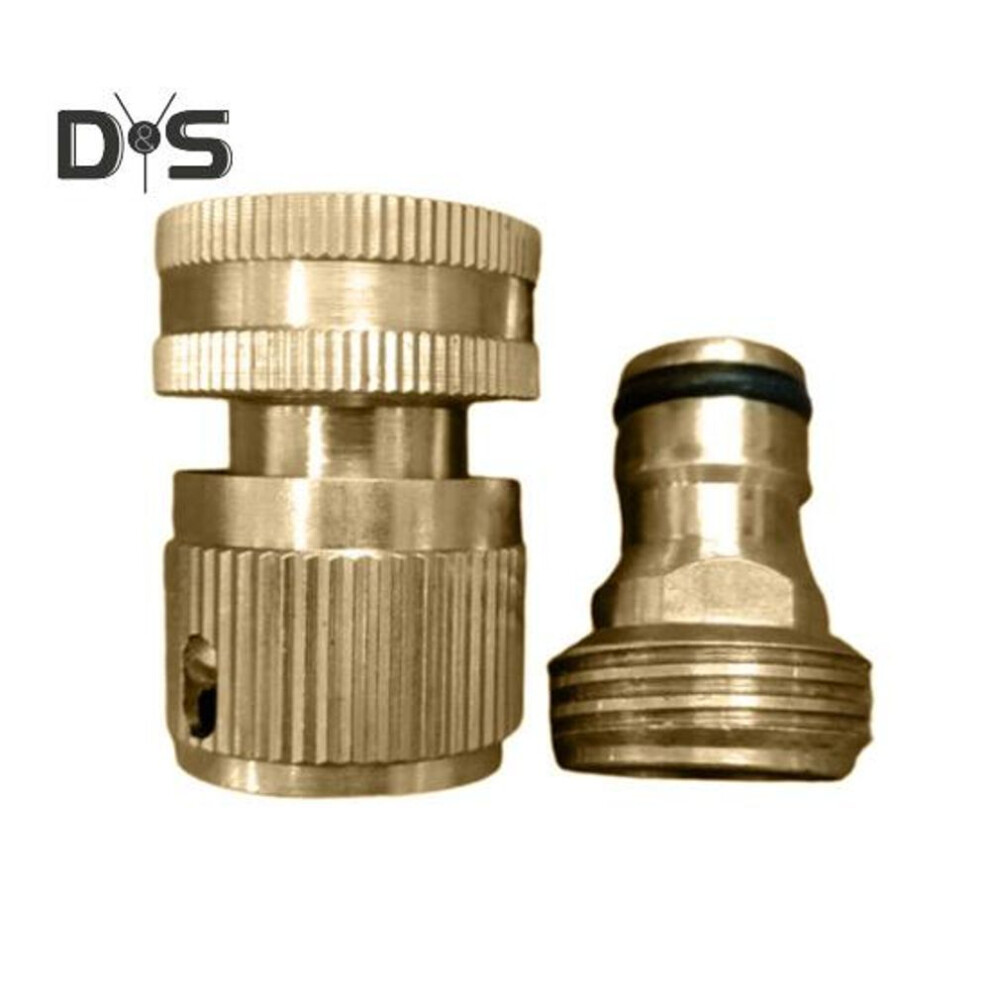 (as the picture, American  Thread) Brass Garden Hose Adapter Male Female Quick Connector Rustproof Corrosion Resistant Leak-proof Hose Fitting Connector