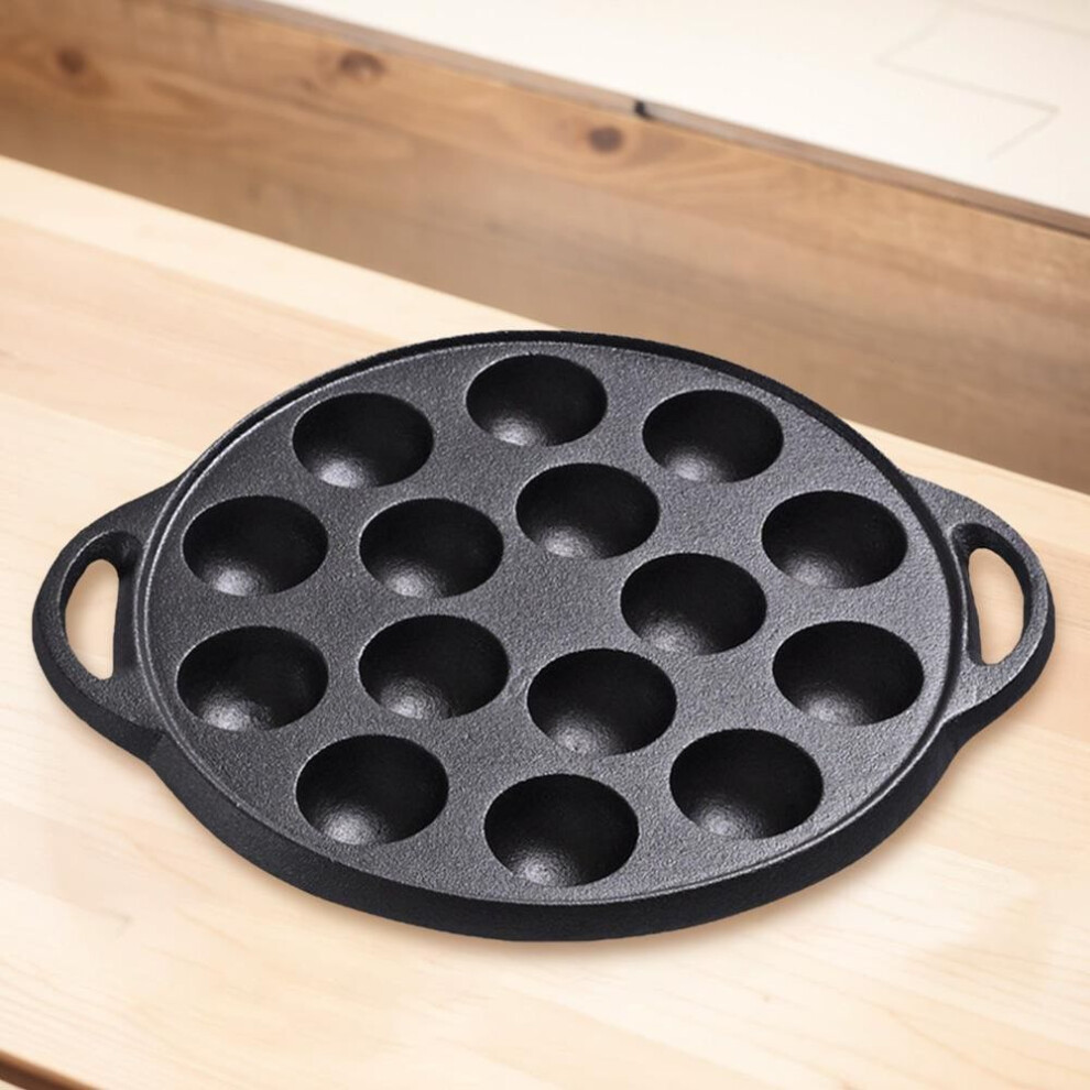 (france) High Quality Cast Iron Takoyaki Maker 15 Compartment Nonstick Mold Tray for Home Cooking and Baking Delicious Treats