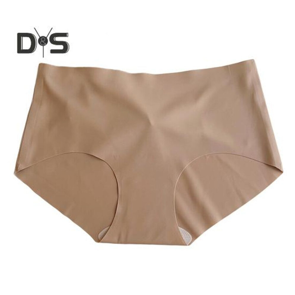 (beige, M) Women's Seamless Hipster No Show Underwear Soft Stretch Full Coverage Briefs Breathable Mid-waist Panties Invisible Underpants