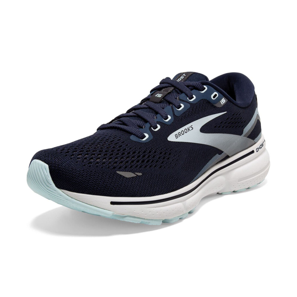 Brooks Women's Ghost 15 Neutral Running Shoe - 5 Wide, Peacoat/Pearl/Salt Air - 1203801D450.050
