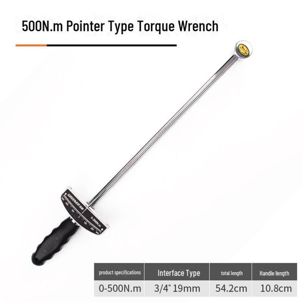 (as the picture, 0-500Nm, 3/4) Green Forest Dial Torque Wrench - Kilogram Scale