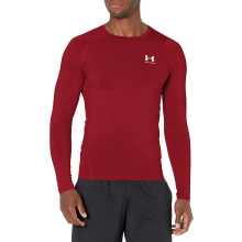 Under Armour Maglietta a Maniche Lunghe Compression HeatGear Uomo, Cardinal (625)/Bianco, Media