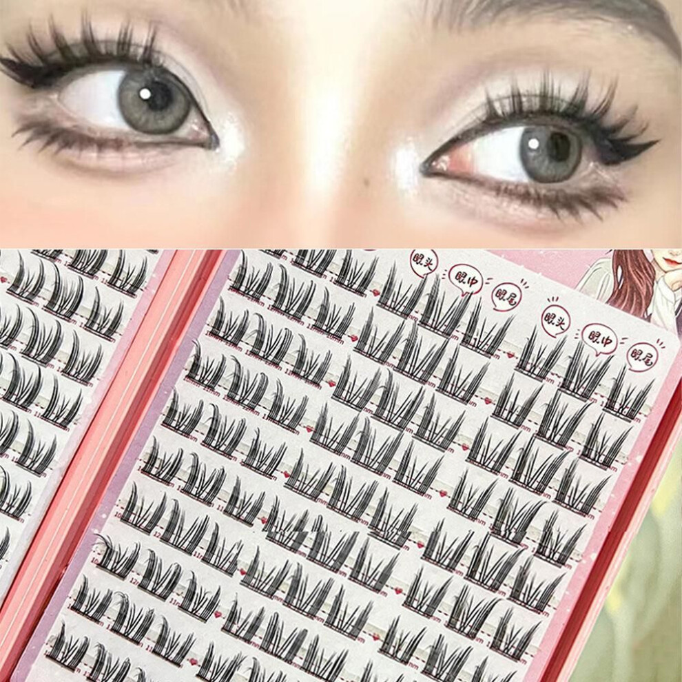BQI Lazy Cat Elf Eyelash Book 180 Pieces Large Capacity Natural Eye Enlargement DIY Eyelash Cluster Kit