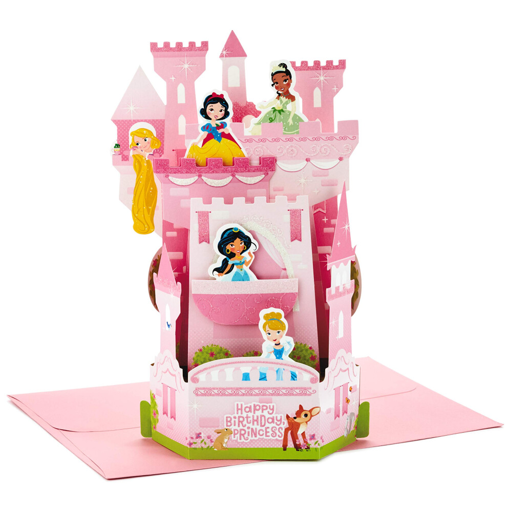 Biglietto Di Auguri Pop-Up Di Compleanno Per Bambini Hallmark Paper Wonder Disney Princess (Castello)-image