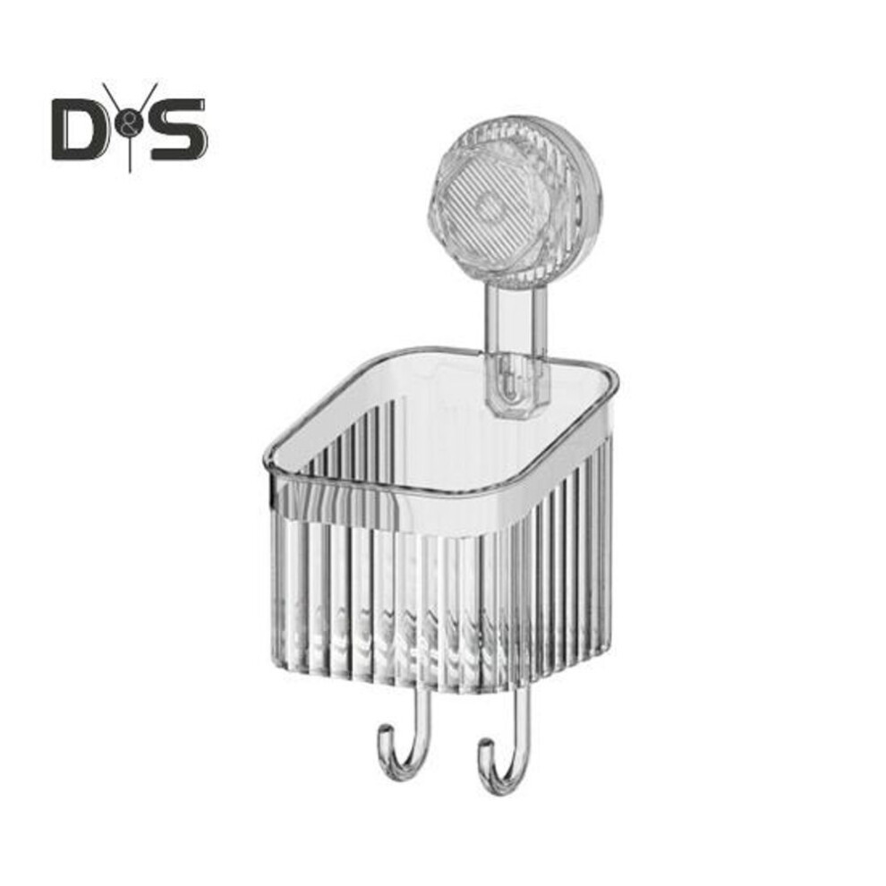 (white, S) Suction Cup Storage Rack Bathroom Kitchen Organizer Large Capacity Strong Load-bearing Easy to Install Hanging Shower Shelf