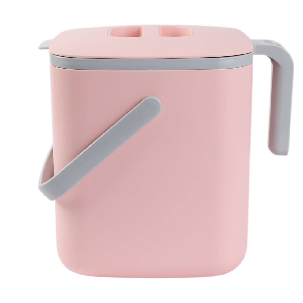 Composteur de cuisine BLUE GINKGO - 5 L, facile    nettoyer, avec poign  es | Seau    compost de comptoir (fabriqu   en Cor  e) - Rose